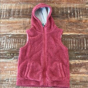Mini Boden Girls Fleece Hooded Pink Vest